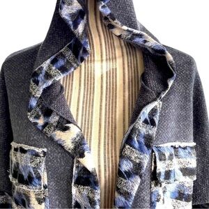 HAILEY & Co, lightweight, open front sweater, size M, made in USA, poly/rayon,